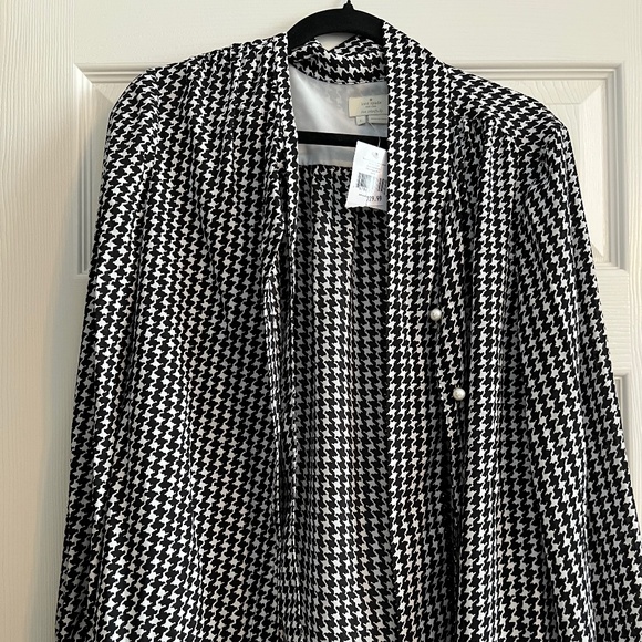 Kate Spade Houndstooth Long Sleeve top - Picture 1 of 7